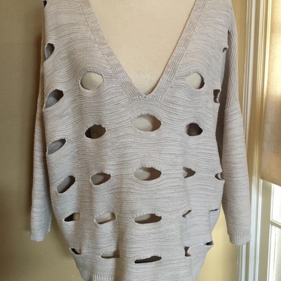Express Sweaters - Oversized Express Sweater with Holes - M